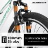 A26208 Ecarpat 26 Inch Mountain Bike, 21-Speed V-Brake, Front Suspension, Carbon Steel Frame Mountain Bike For Teenagers Girls Women Bicycles