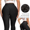 Women TIK Tok Leggings Bubble Textured Butt Lifting Yoga Pants Black 3X-large