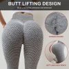 TIK Tok Leggings Women Butt Lifting High Waist Yoga Pants Pocket Grey XXL