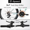 A26208 Ecarpat 26 Inch Mountain Bike, 21-Speed V-Brake, Front Suspension, Carbon Steel Frame Mountain Bike For Teenagers Girls Women Bicycles
