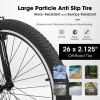 A26208 Ecarpat 26 Inch Mountain Bike, 21-Speed V-Brake, Front Suspension, Carbon Steel Frame Mountain Bike For Teenagers Girls Women Bicycles